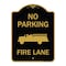 Signmission No Parking Fire Lane Fire Truck, Black & Gold Aluminum Architectural Sign, 18" x 24", BG-1824-23739 A-DES-BG-1824-23739 - alternate 1